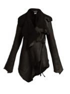 Matchesfashion.com Ann Demeulemeester - Raw Edge Open Leather Jacket - Womens - Black