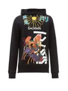 Matchesfashion.com Balmain - Phoenix And Dragon Print Cotton Jersey Sweatshirt - Mens - Multi