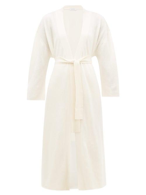 Matchesfashion.com Ryan Roche - Longline Cashmere Blend Cardigan - Womens - Ivory