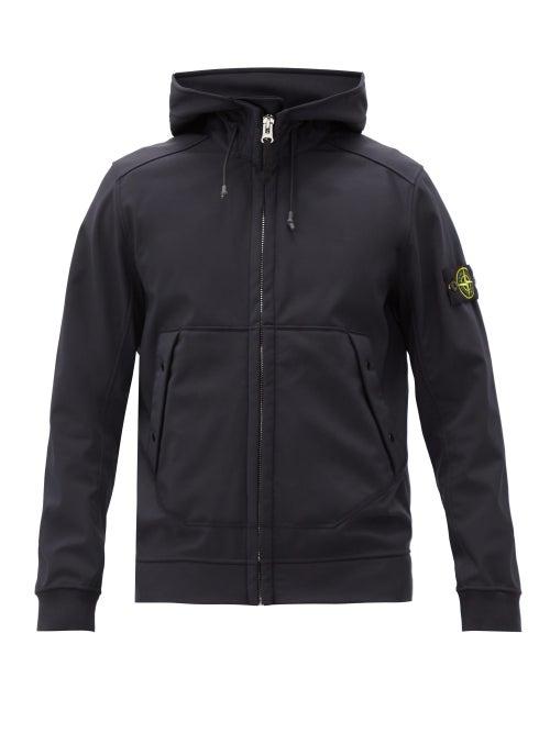 Matchesfashion.com Stone Island - Soft Shell-r Jersey Hooded Jacket - Mens - Navy