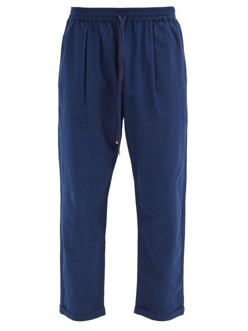 Matchesfashion.com Pro - Drawstring Cotton Trousers - Mens - Navy