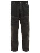 Matchesfashion.com Jacquemus - Corduroy Panelled Straight Leg Jeans - Mens - Grey