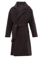 Matchesfashion.com Lemaire - Double Breasted Wool Blend Coat - Mens - Charcoal