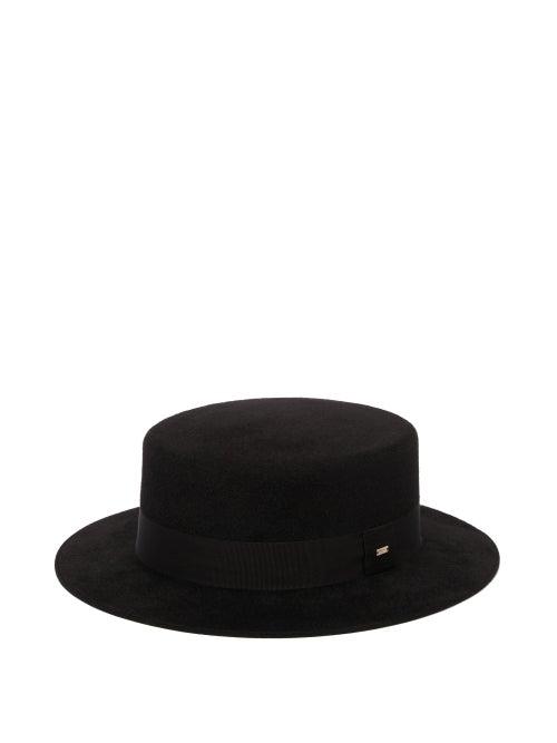 Matchesfashion.com Saint Laurent - Felt Boater Hat - Womens - Black