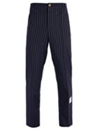 Matchesfashion.com Thom Browne - Chalk Stripe Cotton Chino Trousers - Mens - Navy