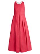 Delpozo Racer-back Linen Dress