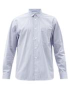 Mens Rtw Comme Des Garons Shirt - Forever Striped Cotton Shirt - Mens - Blue White