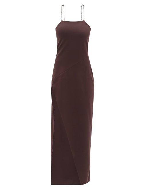 Ladies Rtw The Attico - Fujiko Chain-strap Jersey Slip Dress - Womens - Brown