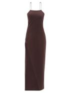Ladies Rtw The Attico - Fujiko Chain-strap Jersey Slip Dress - Womens - Brown