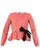 Matchesfashion.com Molly Goddard - Willow Stretch Cotton Corduroy Peplum Top - Womens - Pink