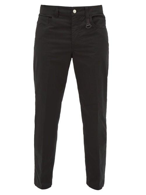 5 Moncler Craig Green - Logo-tab Cotton-blend Twill Straight-leg Trousers - Mens - Black