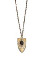 Elie Top Yellow-gold, Onyx & Diamond Pendant Necklace