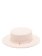 Matchesfashion.com Maison Michel - Kiki Faux Pearl Strap Felt Hat - Womens - Light Pink