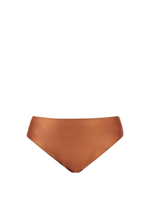Nubian Skin - Caf Au Lait Satin And Stretch-tulle Briefs - Womens - Nude