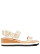 Ancient Greek Sandals - Clio Rainbow Wedge-heel Leather Sandals - Womens - Gold