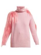 Hillier Bartley Fur-trimmed Cashmere Sweater