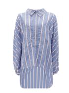 Matchesfashion.com Palmer//harding - Miad Oversized Ribbon-striped Poplin Shirt - Womens - Blue Multi