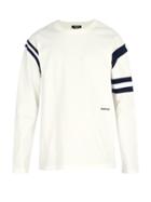 Matchesfashion.com Calvin Klein 205w39nyc - Stripe Trim Cotton Crew Neck Sweatshirt - Mens - White