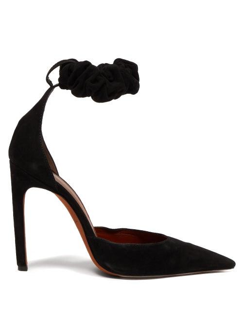 Matchesfashion.com Altuzarra - George Scrunchie Strap Suede Pumps - Womens - Black