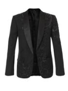 Balmain - Crystal-embellished Grain De Poudre Tuxedo Jacket - Mens - Black