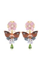 Dolce & Gabbana Hydrangea And Butterfly-embellished Earrings