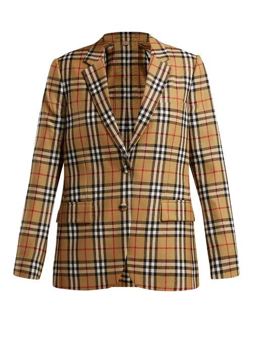Matchesfashion.com Burberry - Snowdon Single Breasted Checked Wool Blazer - Womens - Multi