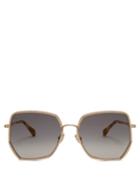 Matchesfashion.com Jimmy Choo - Aline Glitter Embellished Sqaure Frame Sunglasses - Womens - Grey