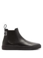 Matchesfashion.com Valentino Garavani - Vltn-logo Leather Boots - Mens - Black