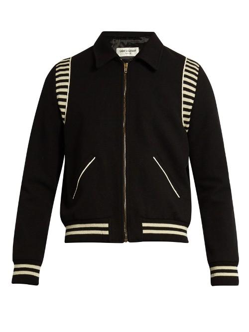 Saint Laurent Point-collar Wool Bomber Jacket