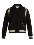 Saint Laurent Point-collar Wool Bomber Jacket