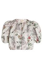 Giambattista Valli Floral-print Faille Cropped Jacket