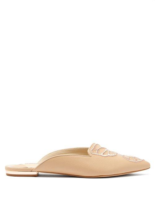 Matchesfashion.com Sophia Webster - Bibi Butterfly Leather Loafers - Womens - Tan Gold