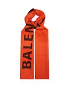 Matchesfashion.com Balenciaga - Logo Intarsia Wool Scarf - Womens - Orange