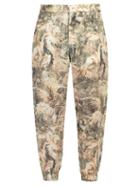 Matchesfashion.com Etro - Mid Rise Palm Print Linen Trousers - Mens - Beige