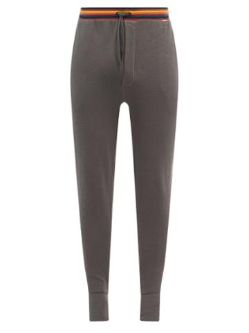 Mens Basics Paul Smith - Artist-stripe Cotton-jersey Pyjama Trousers - Mens - Grey