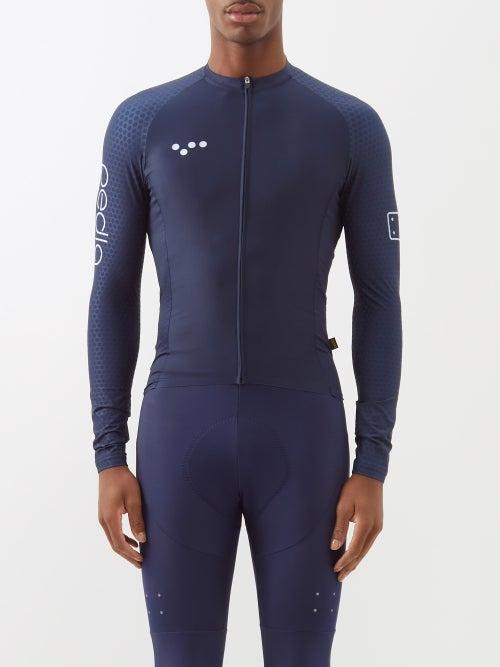 Pedla - Heritage Luxe Zipped Jersey Cycling Top - Mens - Blue Navy