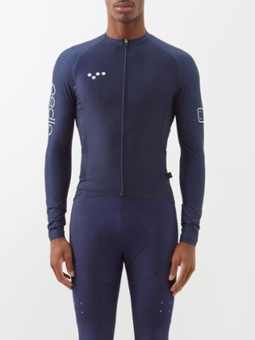 Pedla - Heritage Luxe Zipped Jersey Cycling Top - Mens - Blue Navy