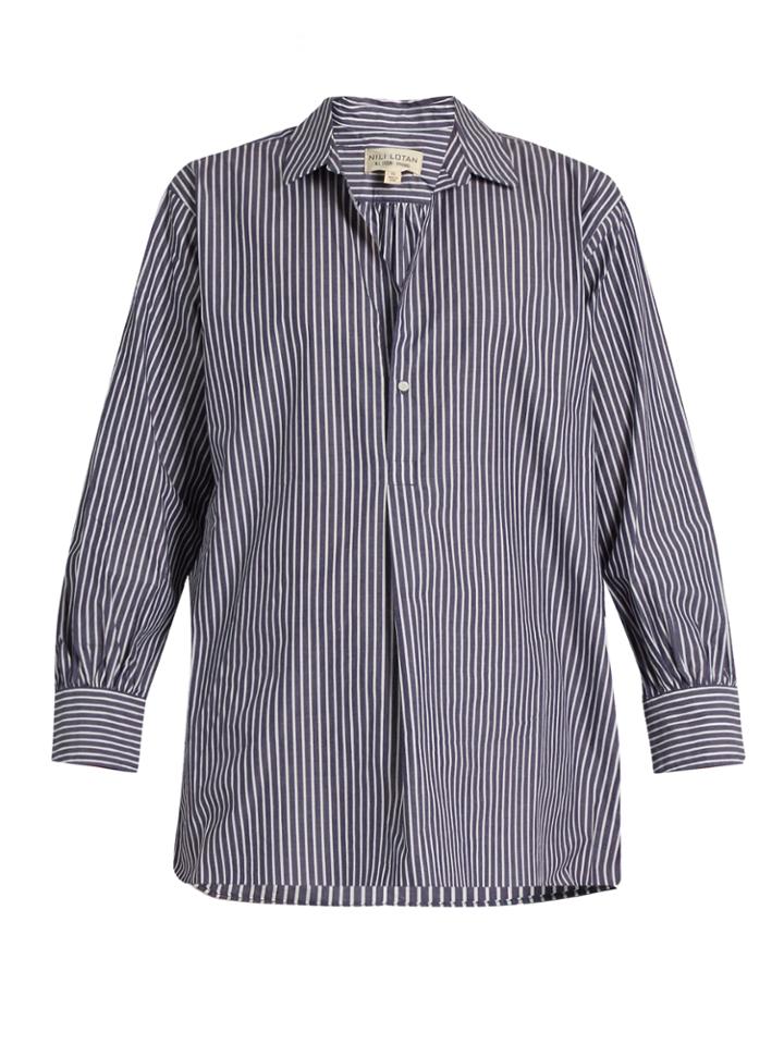 Nili Lotan Ambrose Striped Cotton Shirt