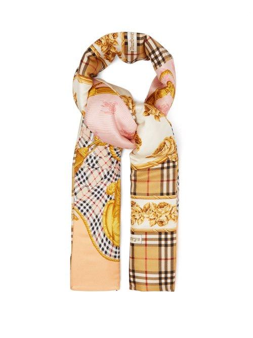 Matchesfashion.com Burberry - Padded Silk Twill Scarf - Womens - Pink