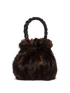 Staud Grace Faux Fur-trimmed Leather Bag
