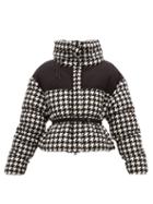 Matchesfashion.com Moncler - Cropped Houndstooth Down Jacket - Womens - Black White