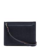 Matchesfashion.com Christian Louboutin - Skypouch Spike Embellished Leather Clutch Bag - Mens - Blue