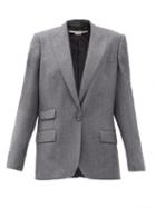 Matchesfashion.com Stella Mccartney - Bell Single-breasted Wool-flannel Jacket - Womens - Grey