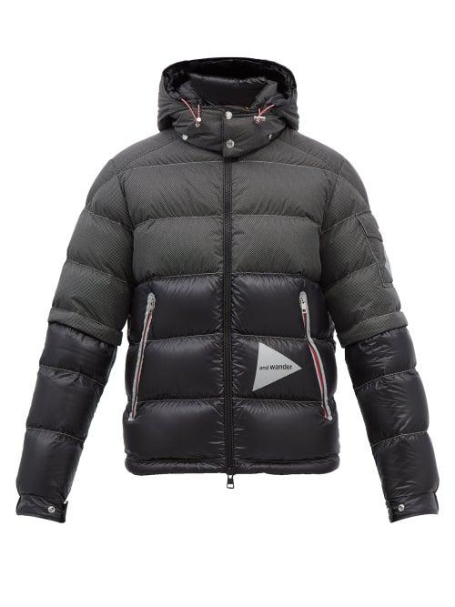 2 Moncler 1952 - Edogawa Logo-print Quilted Down Hooded Jacket - Mens - Black