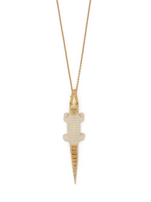Matchesfashion.com Bibi Van Der Velden - Mammoth Alligator Bite 18kt Gold Necklace - Womens - White