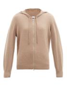 Matchesfashion.com Johnstons Of Elgin - Marla Zipped Wool Hooded Sweater - Womens - Dark Beige