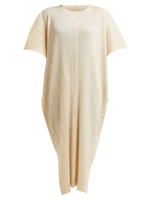 Matchesfashion.com Pleats Please Issey Miyake - Oversized Pliss Pleated Woven Kaftan - Womens - Ivory