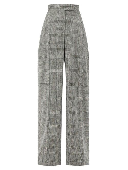 Matchesfashion.com Jw Anderson - Glen-check Wool-blend Twill Suit Trousers - Womens - Grey