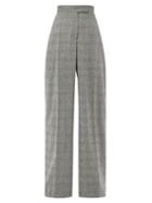 Matchesfashion.com Jw Anderson - Glen-check Wool-blend Twill Suit Trousers - Womens - Grey