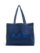A.p.c. - Diane Logo-print Denim Tote Bag - Womens - Light Blue